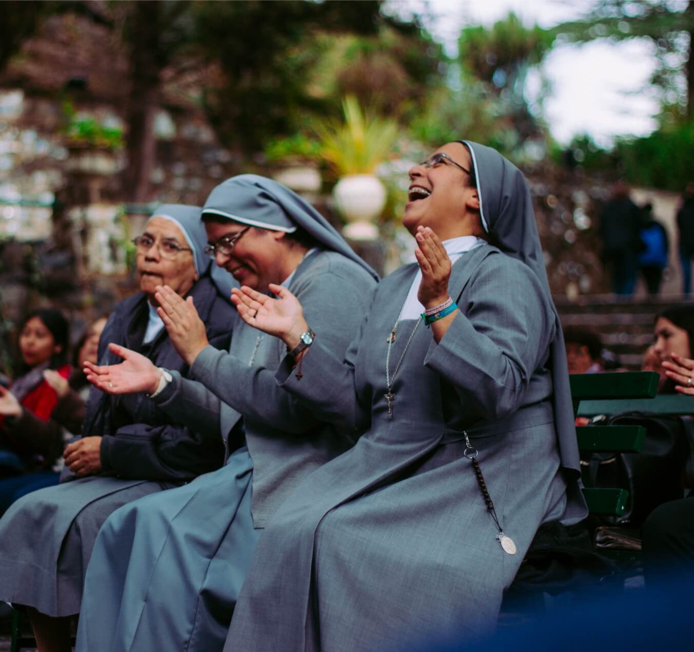 smiling catholic nuns marketing mobile